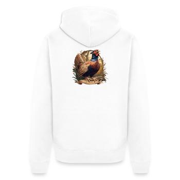 Pheasants Pheasant - Unisex Premium Organic Zip Hoodie - white - Back - Thijin (182cm)