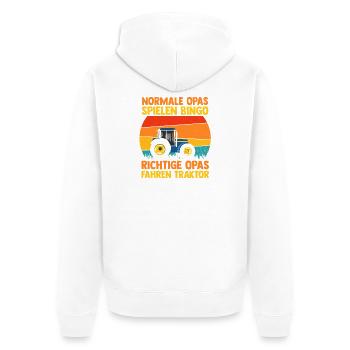 Farmer Farm Farmer Farmer Grandpa Grandpa Trak - Unisex Premium Organic Zip Hoodie - white - Back - Thijin (182cm)
