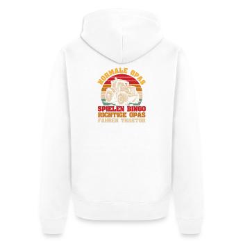 Landwirt Bauernhof Farmer Bauer Opa Großvater Trak - Unisex Premium Bio Zip Hoodie - Weiß - Hinten - Thijin (182cm)