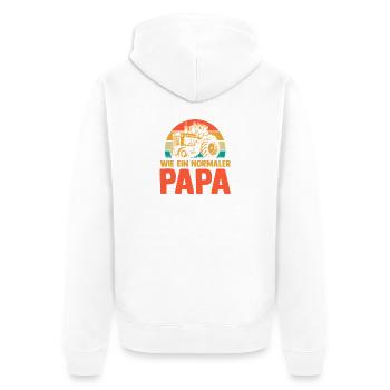 Landwirt Bauernhof Farmer Bauer Papa Vater Traktor - Unisex Premium Bio Zip Hoodie - Weiß - Hinten - Thijin (182cm)