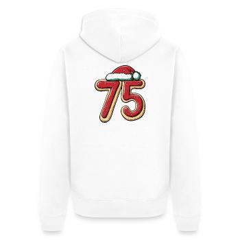 75 Numéro Biscuit Noël - Veste à capuche bio Premium Unisexe - blanc - Dos - Thijin (182cm)