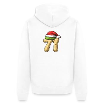 71 Numéro Biscuit Noël - Veste à capuche bio Premium Unisexe - blanc - Dos - Thijin (182cm)