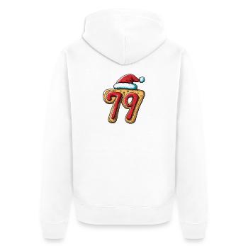 79 Numéro Biscuit Noël - Veste à capuche bio Premium Unisexe - blanc - Dos - Thijin (182cm)