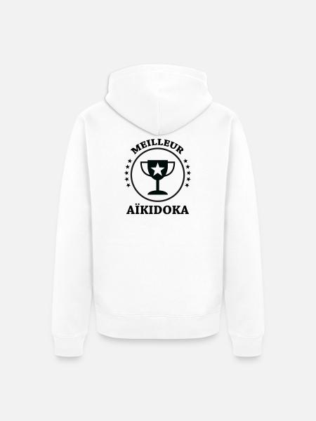 Best Aikido - Aikido - Unisex Premium Organic Zip Hoodie - white