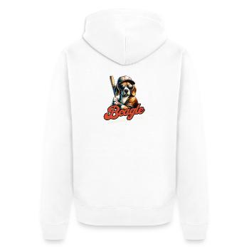 Beagle Baseball Team Beagle and Baseball Lovers - Unisex Premium Organic Zip Hoodie - white - Back - Thijin (182cm)