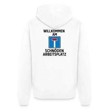 Impasse Travail Travail Emploi Profession Ennuyeux - Veste à capuche bio Premium Unisexe - blanc - Dos - Thijin (182cm)