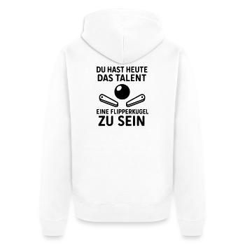 Flipper Collègue Travail Équipe Joie - Veste à capuche bio Premium Unisexe - blanc - Dos - Thijin (182cm)