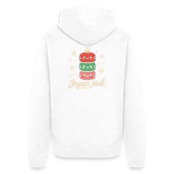 Macarons de Noël Empilés Mignons - Veste à capuche bio Premium Unisexe - blanc - Dos - Thijin (182cm)