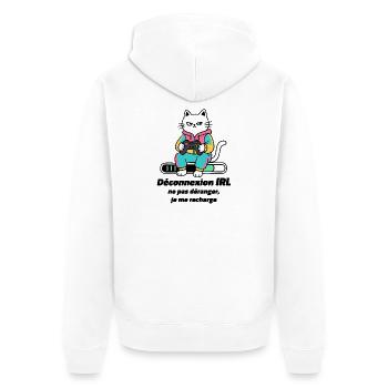 Chat Gamer Console Retro - Veste à capuche bio Premium Unisexe - blanc - Dos - Thijin (182cm)