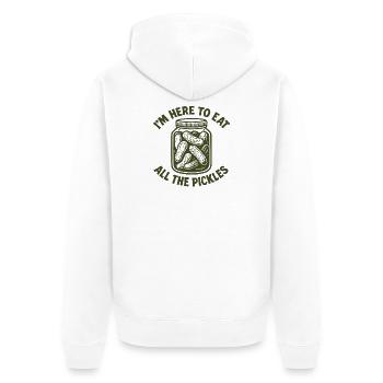 I'm here to eat all the cucumbers. Funny Gur - Unisex Premium Organic Zip Hoodie - white - Back - Thijin (182cm)
