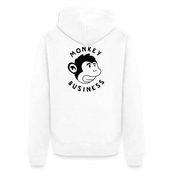 Monkey Business – Monkey Strong Graffiti Jungle - Unisex Premium Organic Zip Hoodie - white - Back - Thijin (182cm)