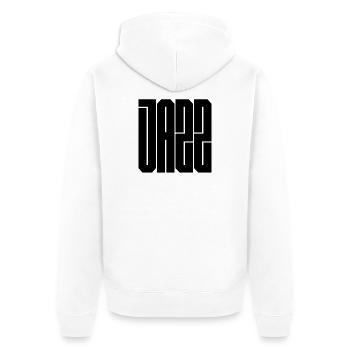 Logo typographique jazz audacieux - Veste à capuche bio Premium Unisexe - blanc - Dos - Thijin (182cm)