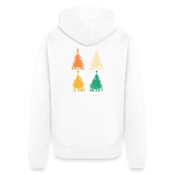Weihnachtsmann Weihnachtsbaum Weihnachten - Unisex Premium Bio Zip Hoodie - Weiß - Hinten - Thijin (182cm)