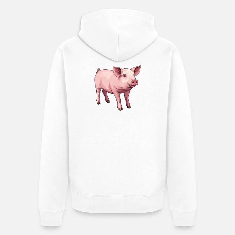 Cochon Cochon - Veste à capuche bio Premium Unisexe - blanc