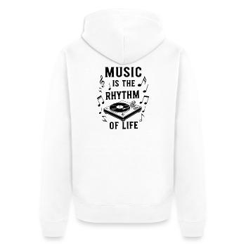 Vinyle Nuit Platine Croquis - Veste à capuche bio Premium Unisexe - blanc - Dos - Thijin (182cm)