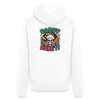 Daddy Will Bake It Skull Chef - Unisex Premium Organic Zip Hoodie - white - Back - Thijin (182cm)