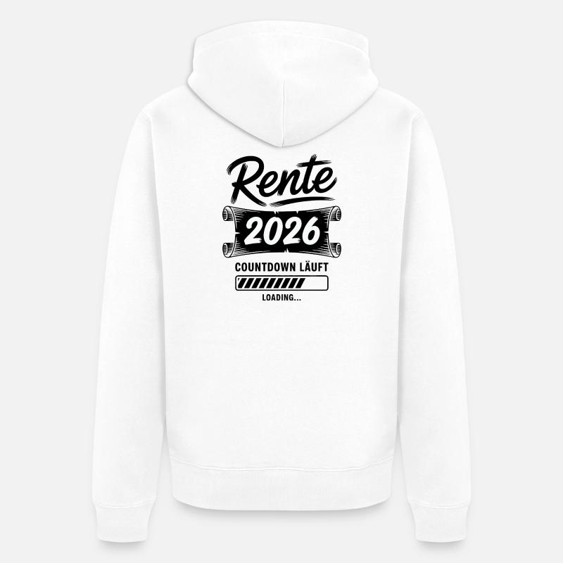 Rente Countdown Läuft - Unisex Premium Bio Zip Hoodie - Weiß
