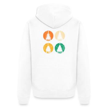 Weihnachtsmann Weihnachtsbaum Weihnachten - Unisex Premium Bio Zip Hoodie - Weiß - Hinten - Thijin (182cm)