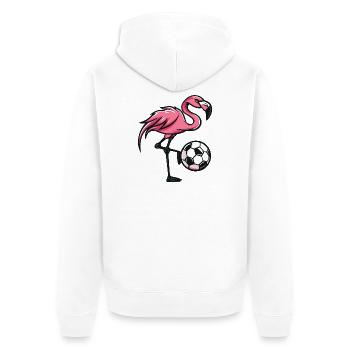 Flamingo Football Comic - Veste à capuche bio Premium Unisexe - blanc - Dos - Thijin (182cm)