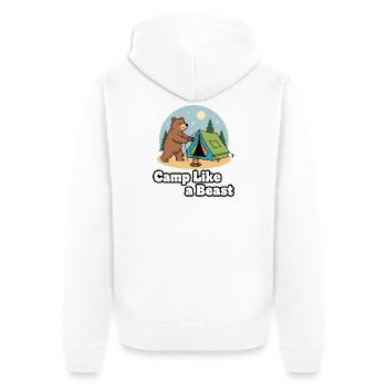Camp Like a Beast - Unisex Premium Bio Zip Hoodie - Weiß - Hinten - Thijin (182cm)