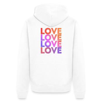 LOVE Text Font Design Gradient Typo - Unisex Premium Organic Zip Hoodie - white - Back - Thijin (182cm)