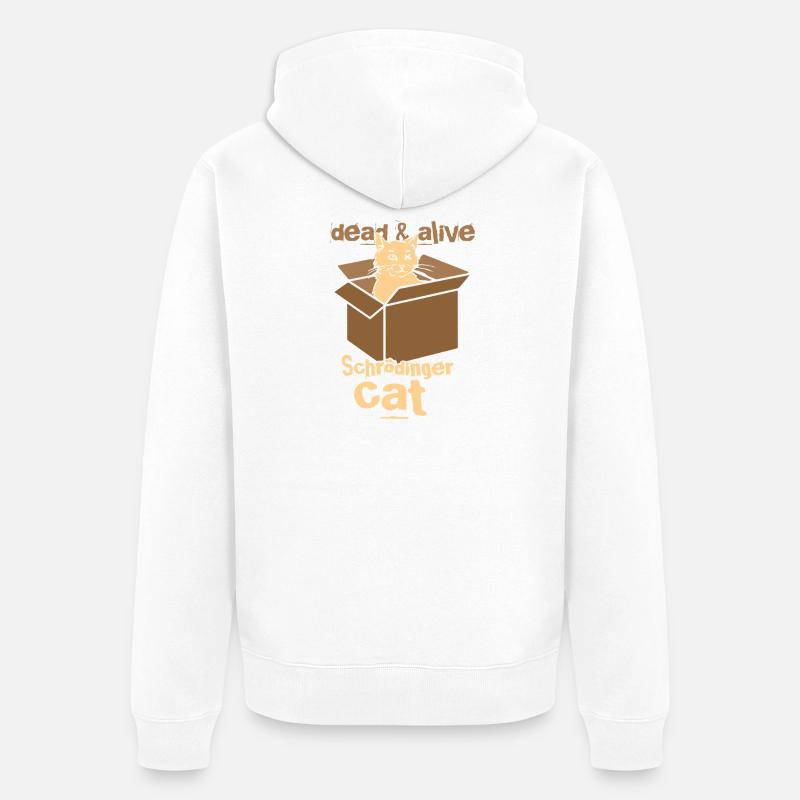 Le chat de Schrödinger - Veste à capuche bio Premium Unisexe - blanc