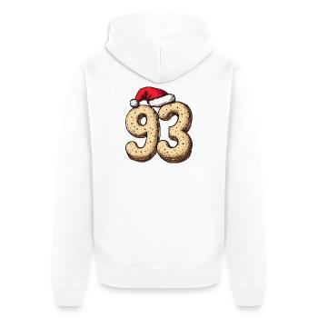 Noël du Cookie Numéro 93 - Veste à capuche bio Premium Unisexe - blanc - Dos - Thijin (182cm)