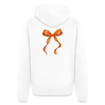Süße, kokette orangefarbene Schleife für Mädchen - Unisex Premium Bio Zip Hoodie - Weiß - Hinten - Thijin (182cm)