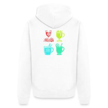 Weihnachtsmann Glühwein Weihnachten - Unisex Premium Bio Zip Hoodie - Weiß - Hinten - Thijin (182cm)