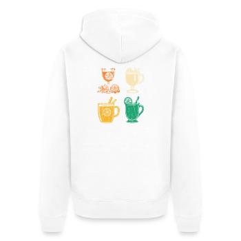 Weihnachtsmann Glühwein Weihnachten - Unisex Premium Bio Zip Hoodie - Weiß - Hinten - Thijin (182cm)
