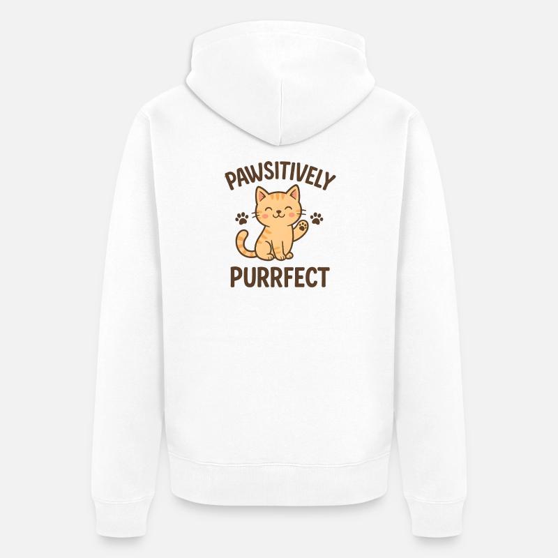 Conception Pathsitively Purrfect Cat - Veste à capuche bio Premium Unisexe - blanc