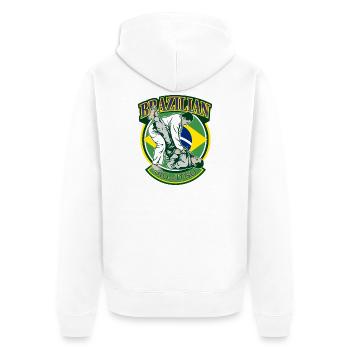 Brasilianische Jiu-Jitsu-Kampfkünste - Unisex Premium Bio Zip Hoodie - Weiß - Hinten - Thijin (182cm)