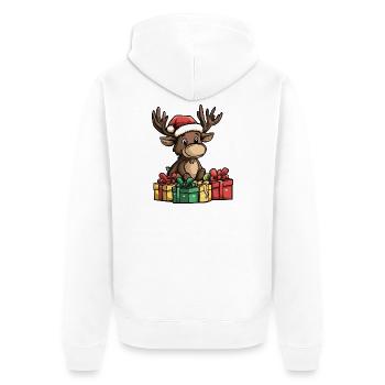 Cadeaux de Noël pour orignaux - Veste à capuche bio Premium Unisexe - blanc - Dos - Thijin (182cm)