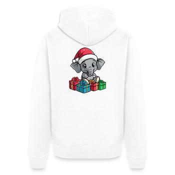 Elephant Christmas Gifts - Unisex Premium Organic Zip Hoodie - white - Back - Thijin (182cm)