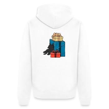 Gift chaos cat - Unisex Premium Organic Zip Hoodie - white - Back - Thijin (182cm)