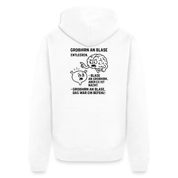 Urination nocturne de vessie Nocturie urologue - Veste à capuche bio Premium Unisexe - blanc - Dos - Thijin (182cm)