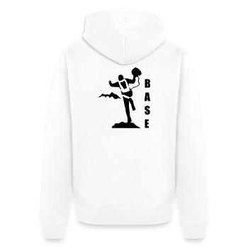Base jumping - Unisex Premium Organic Zip Hoodie - white - Back - Thijin (182cm)