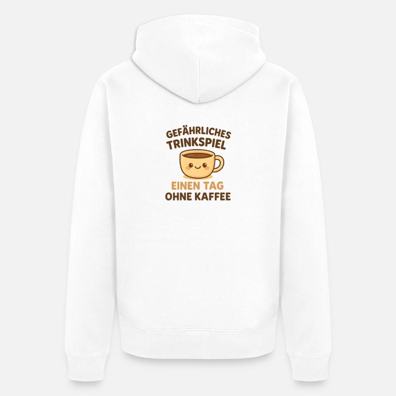 Jeu de boisson dangereux Café Kawaii - Veste à capuche bio Premium Unisexe - blanc