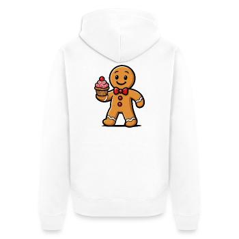 Lebkuchenmann Cupcake Cartoon - Unisex Premium Bio Zip Hoodie - Weiß - Hinten - Thijin (182cm)