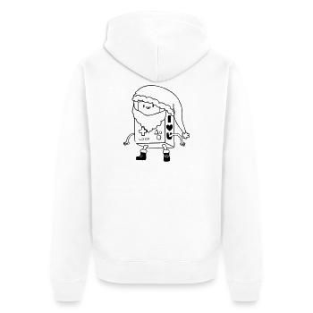 Cute Christmas Robot Lineart SVG Vector Art - Unisex Premium Organic Zip Hoodie - white - Back - Thijin (182cm)