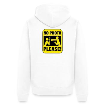 Pas de photos, s'il vous plaît ! - Veste à capuche bio Premium Unisexe - blanc - Dos - Thijin (182cm)