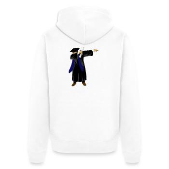 Dabbing Graduation Class 2026 Marineblaue Uniform - Unisex Premium Bio Zip Hoodie - Weiß - Hinten - Thijin (182cm)