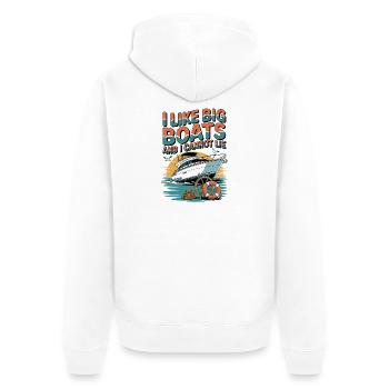 J’aime les grands bateaux et je ne peux pas mentir sur le maritime - Veste à capuche bio Premium Unisexe - blanc - Dos - Thijin (182cm)