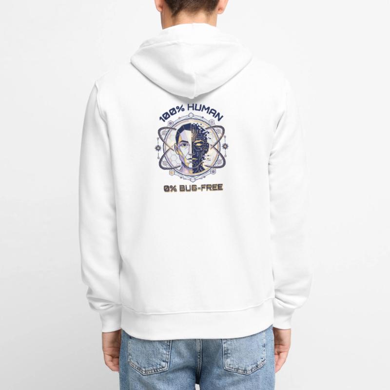 Human Glitch Code Unisex Premium Organic Zip Hoodie