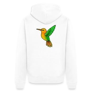 Colibri Oiseau - Veste à capuche bio Premium Unisexe - blanc - Dos - Thijin (182cm)