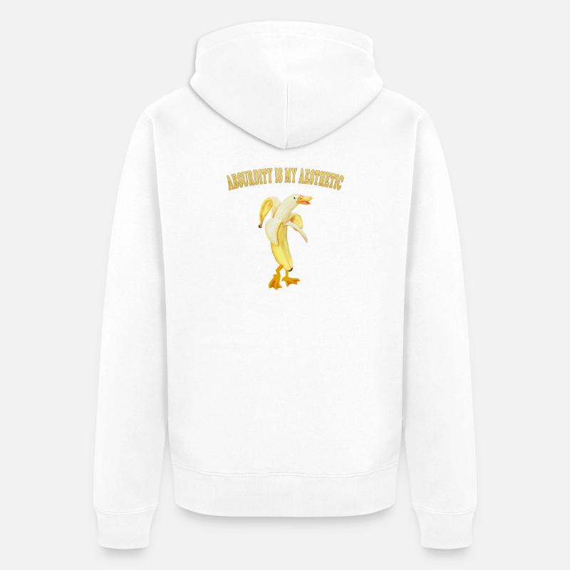 L’absurdité est mon esthétique – Banana Goose - Veste à capuche bio Premium Unisexe - blanc
