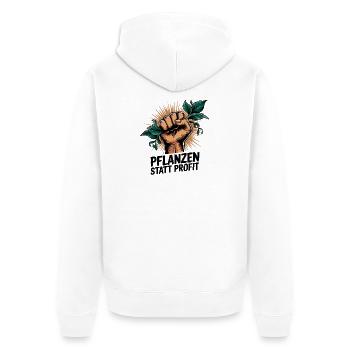  Pflanzen Statt Profit Umweltaktivismus - Unisex Premium Bio Zip Hoodie - Weiß - Hinten - Thijin (182cm)