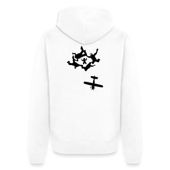 Skydiving - Unisex Premium Bio Zip Hoodie - Weiß - Hinten - Thijin (182cm)