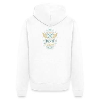60. Geburtstag Leben beginnt Engel Flügel Jahrgang - Unisex Premium Bio Zip Hoodie - Weiß - Hinten - Thijin (182cm)