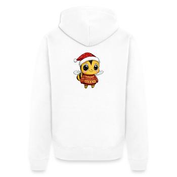 Bee Christmas Xmas - Unisex Premium Organic Zip Hoodie - white - Back - Thijin (182cm)
